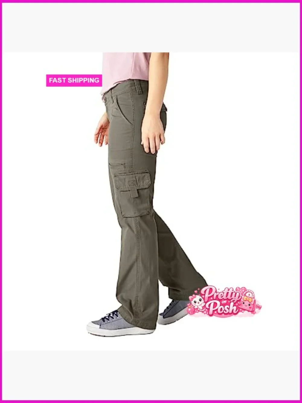 Relaxed Fit Cargo Pants with 100% Cotton Twill